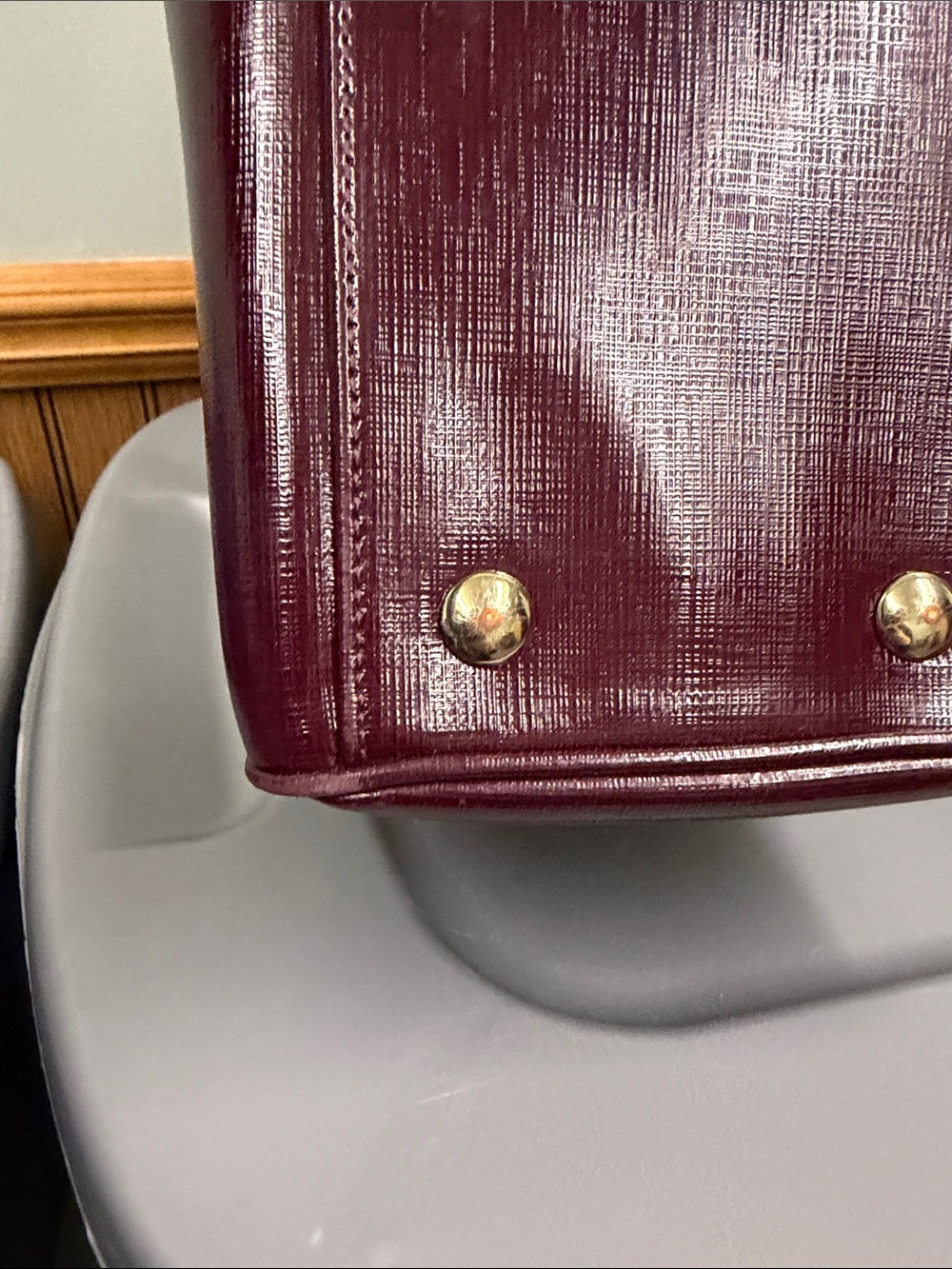 Coach Plum Peyton Patent Leather Satchel with Gold Hardware - Picture 10 of 15